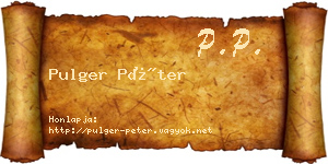 Pulger Péter névjegykártya